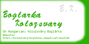 boglarka kolozsvary business card
